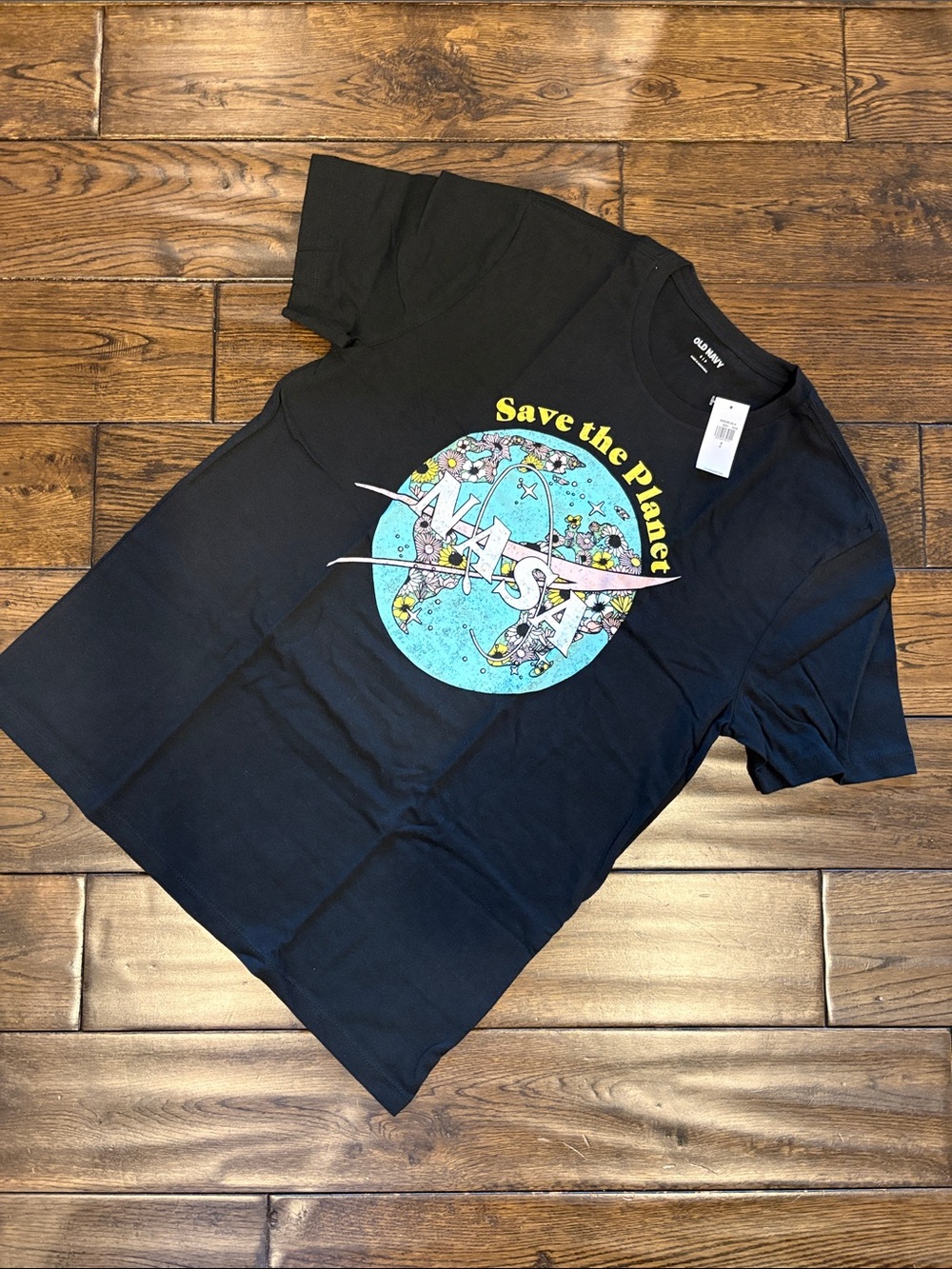 Save the Planet NASA Graphic Men’s Tee - Black
